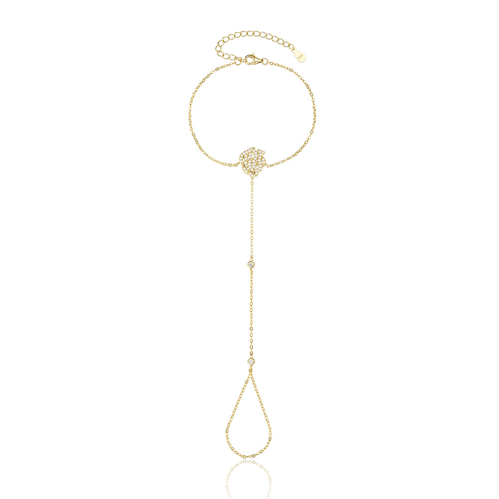 צמיד עם טבעת האש שלי זהב משובץ