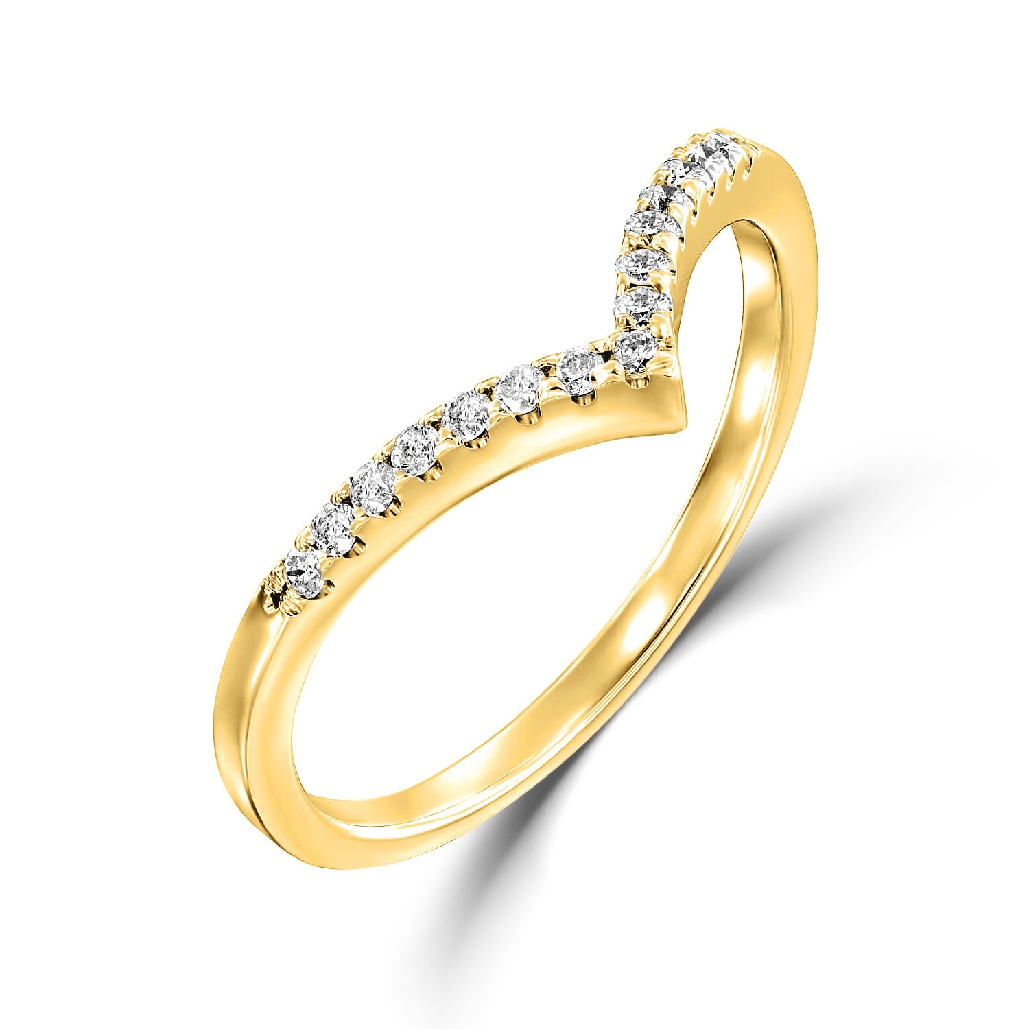 טבעת זהב שפיץ משובצת