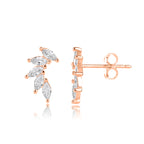 עגיל רוזגולד צמוד אבנים קטנות