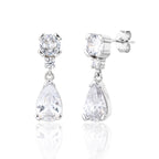 עגיל כסף טיפה עם אבן