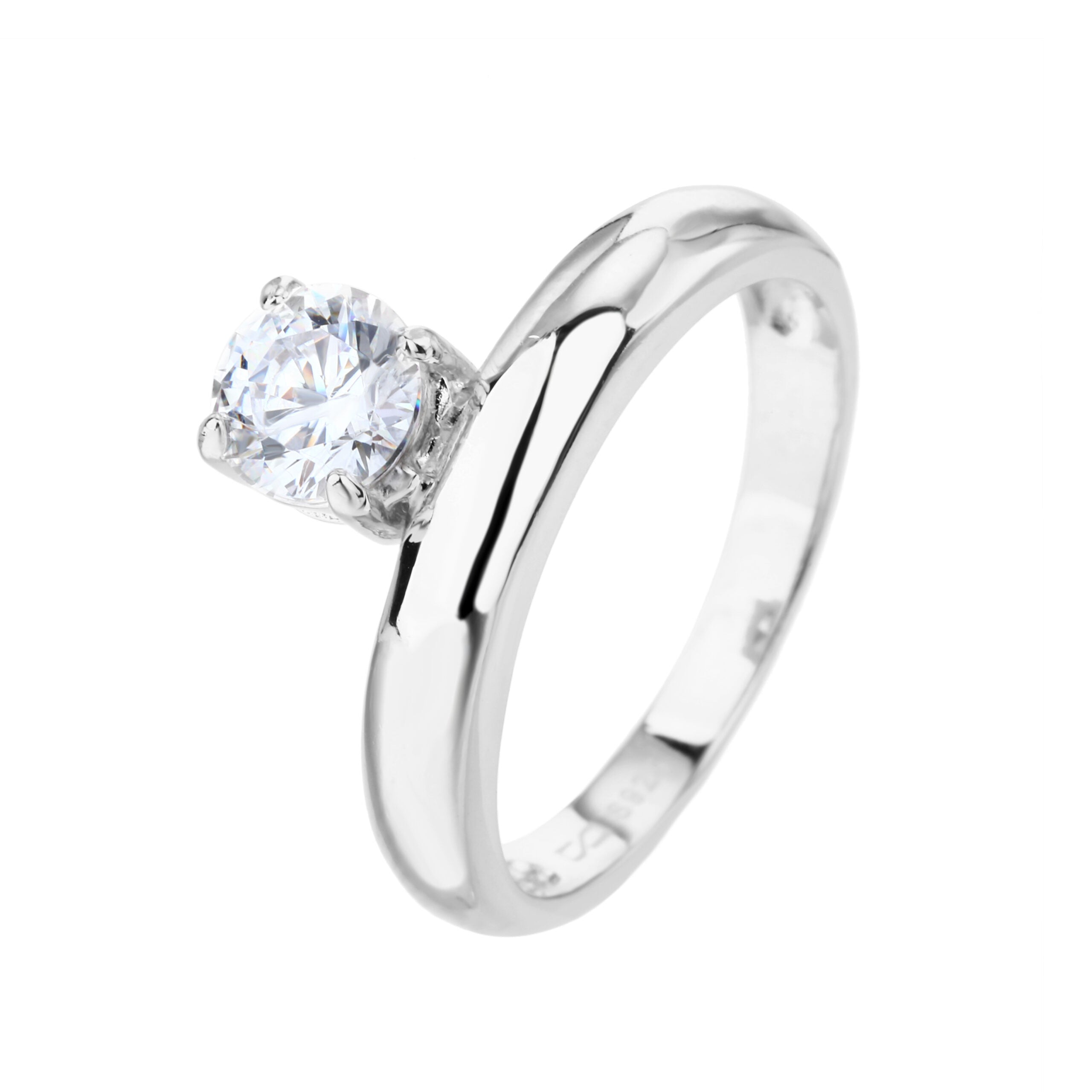 טבעת כסף שיבוץ אבן מרכזית