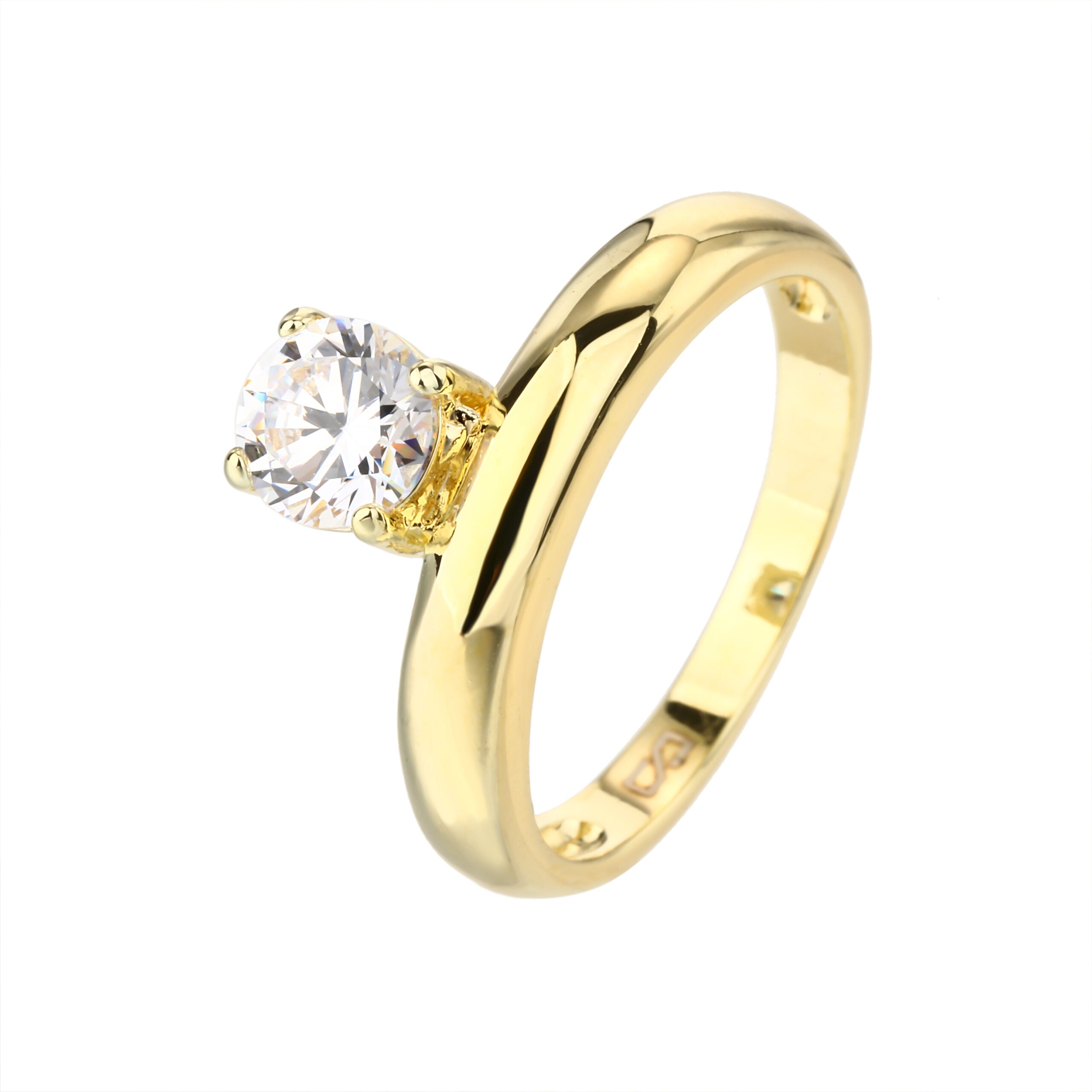 טבעת זהב עם שיבוץ אבן מרכזית