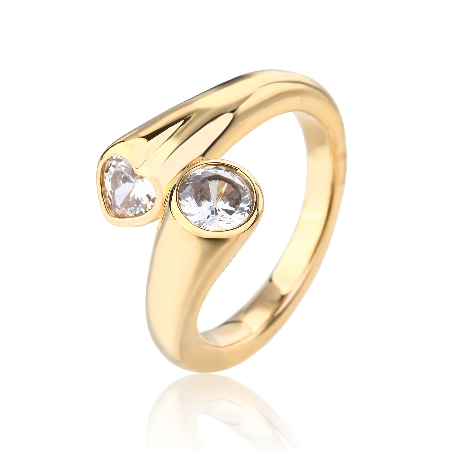 טבעת זהב עם אבן לב