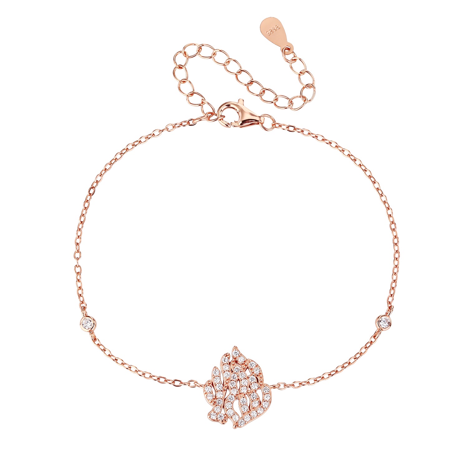 צמיד האש שלי רוזגולד משובץ