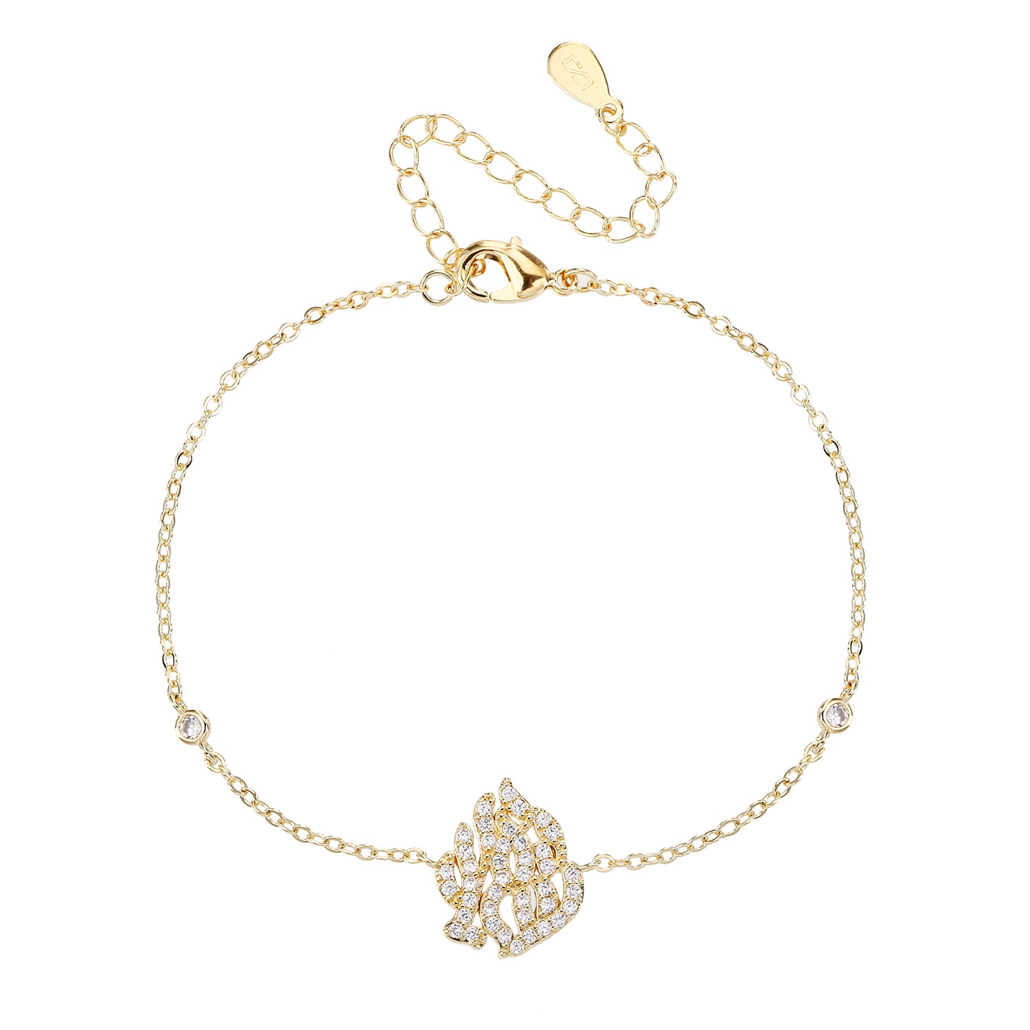 צמיד האש שלי זהב משובץ