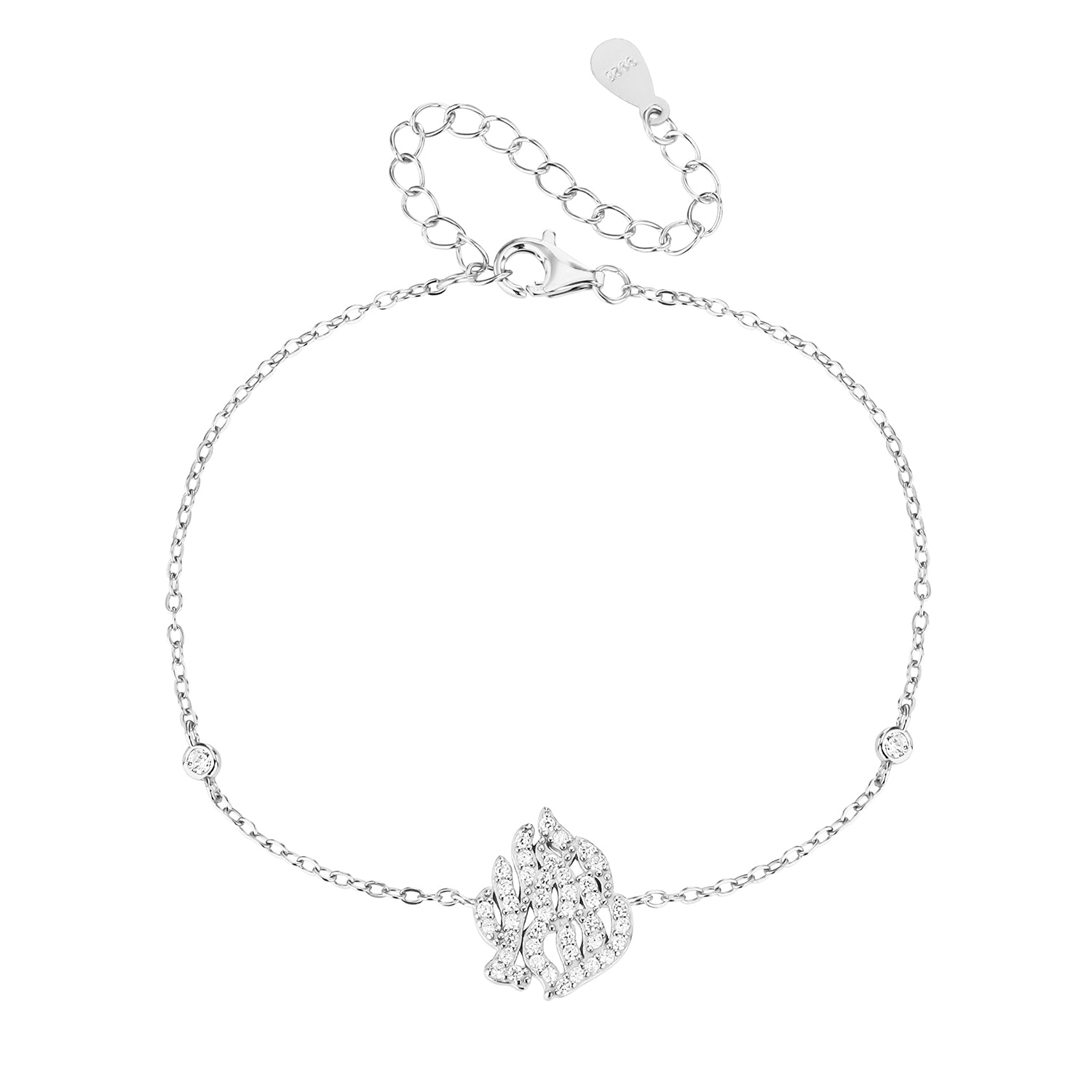 צמיד האש שלי כסף משובץ