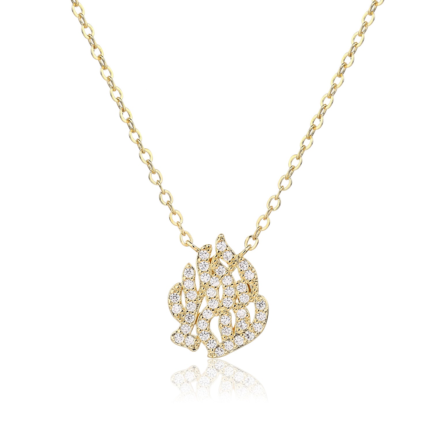 שרשרת זהב האש שלי משובצת