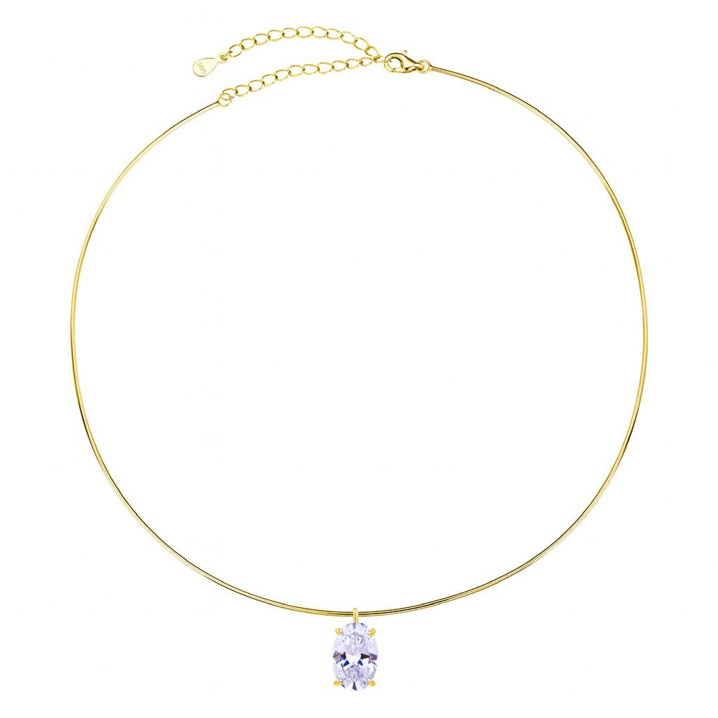 שרשרת זהב קשיחה אבן אליפסה