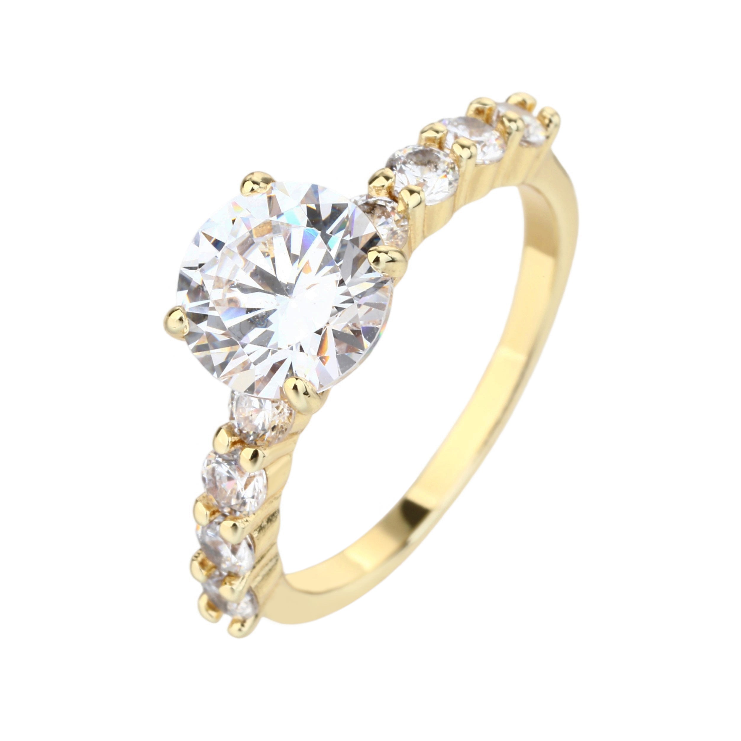 טבעת זהב משובצת אבן גדולה