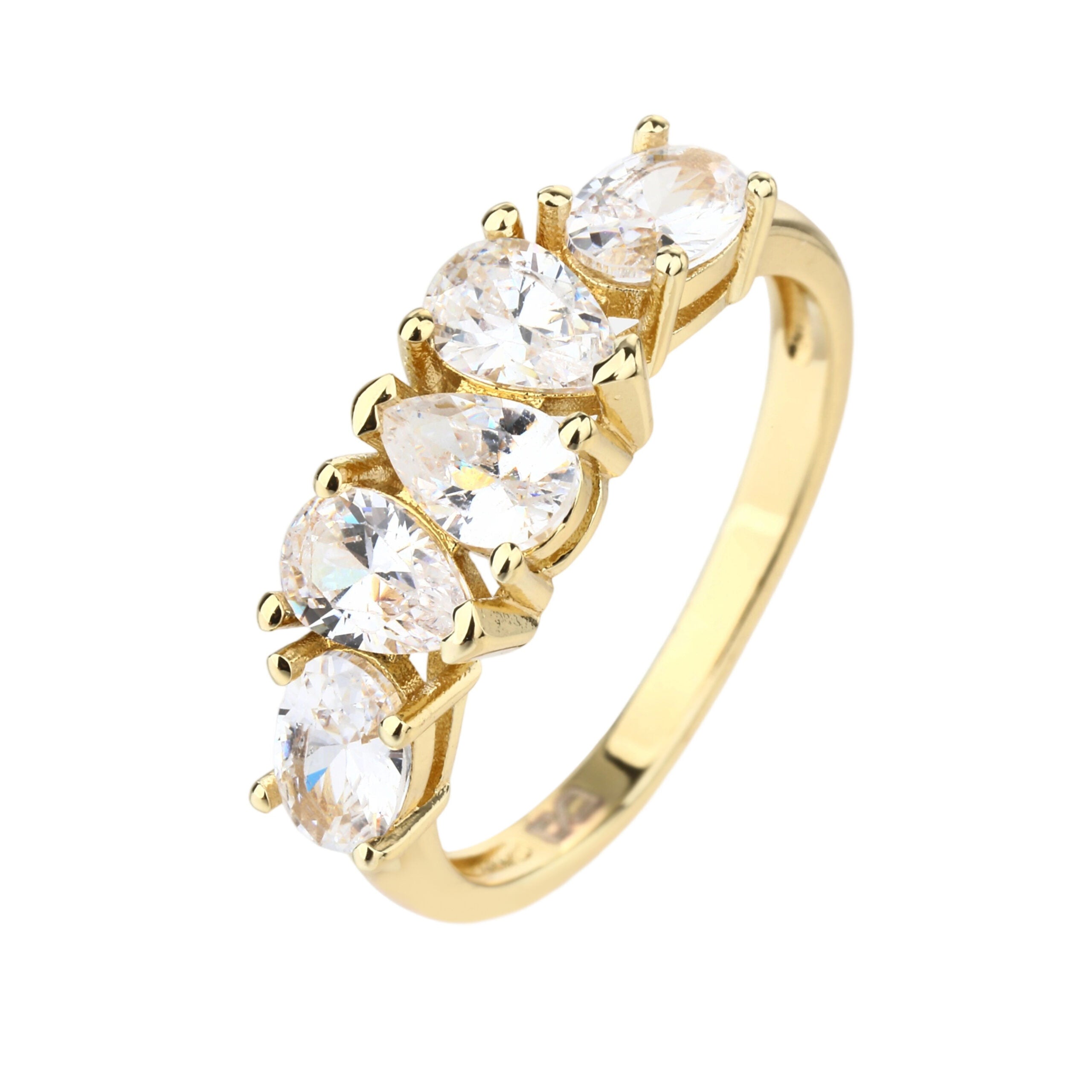 טבעת זהב אבנים משולבות