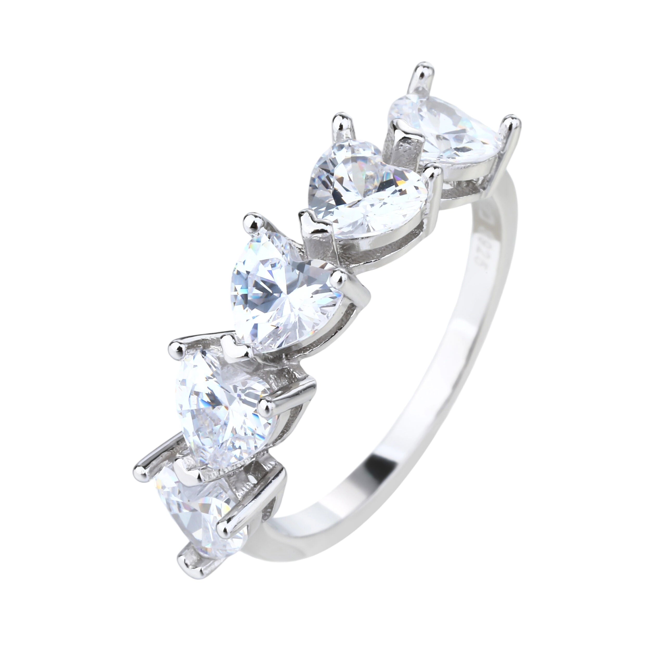 טבעת כסף שיבוץ לב