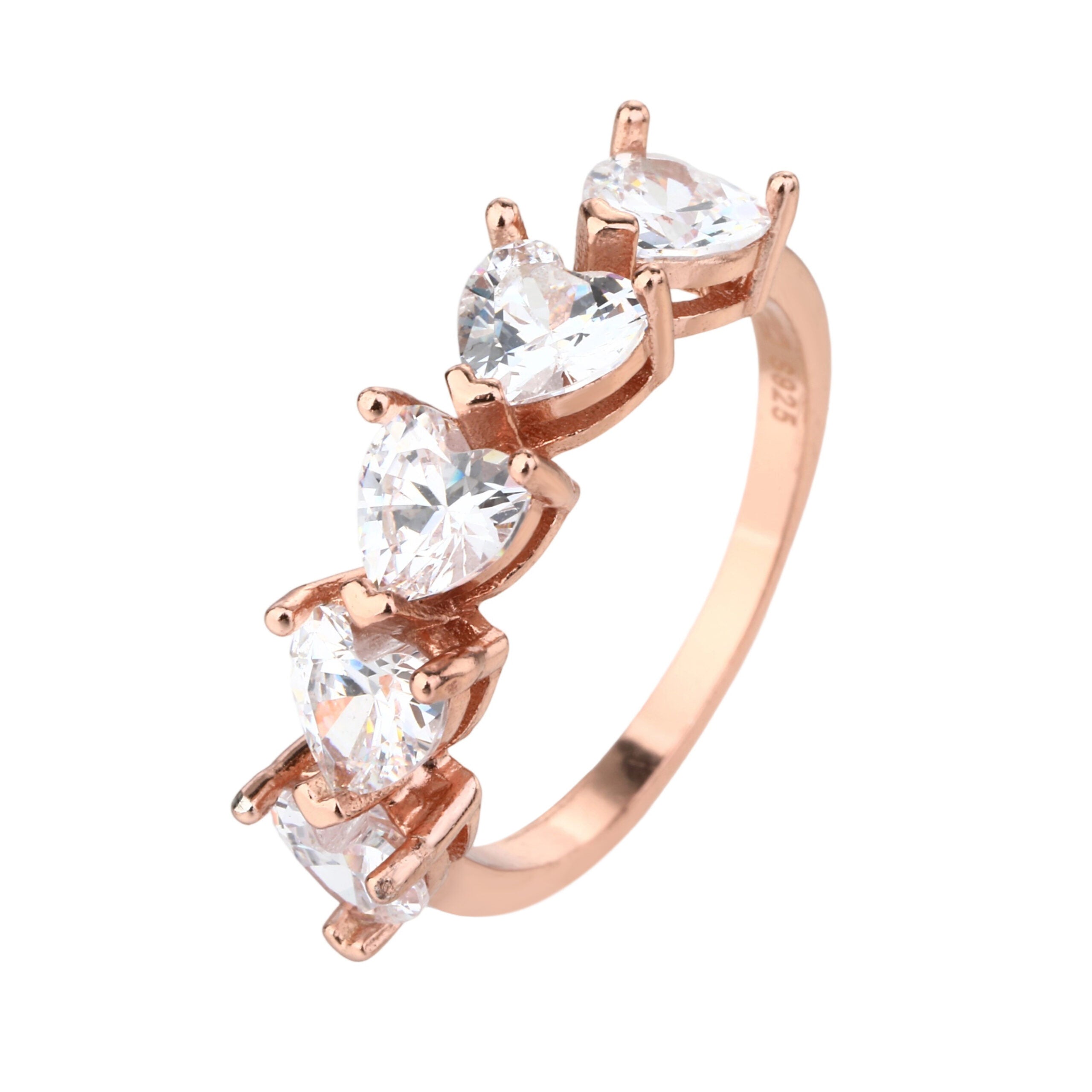 טבעת רוזגולד שיבוץ לב