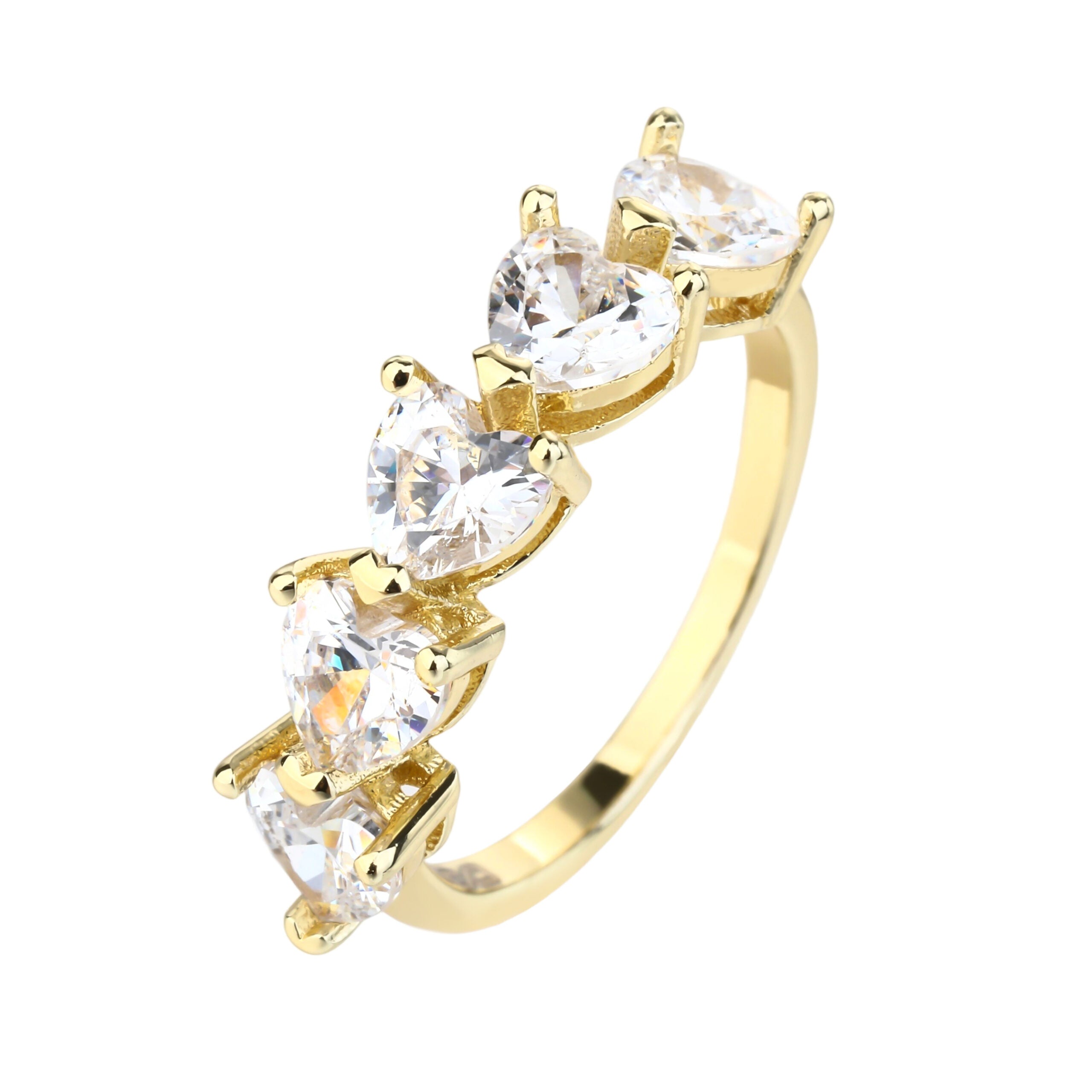 טבעת זהב שיבוץ לב