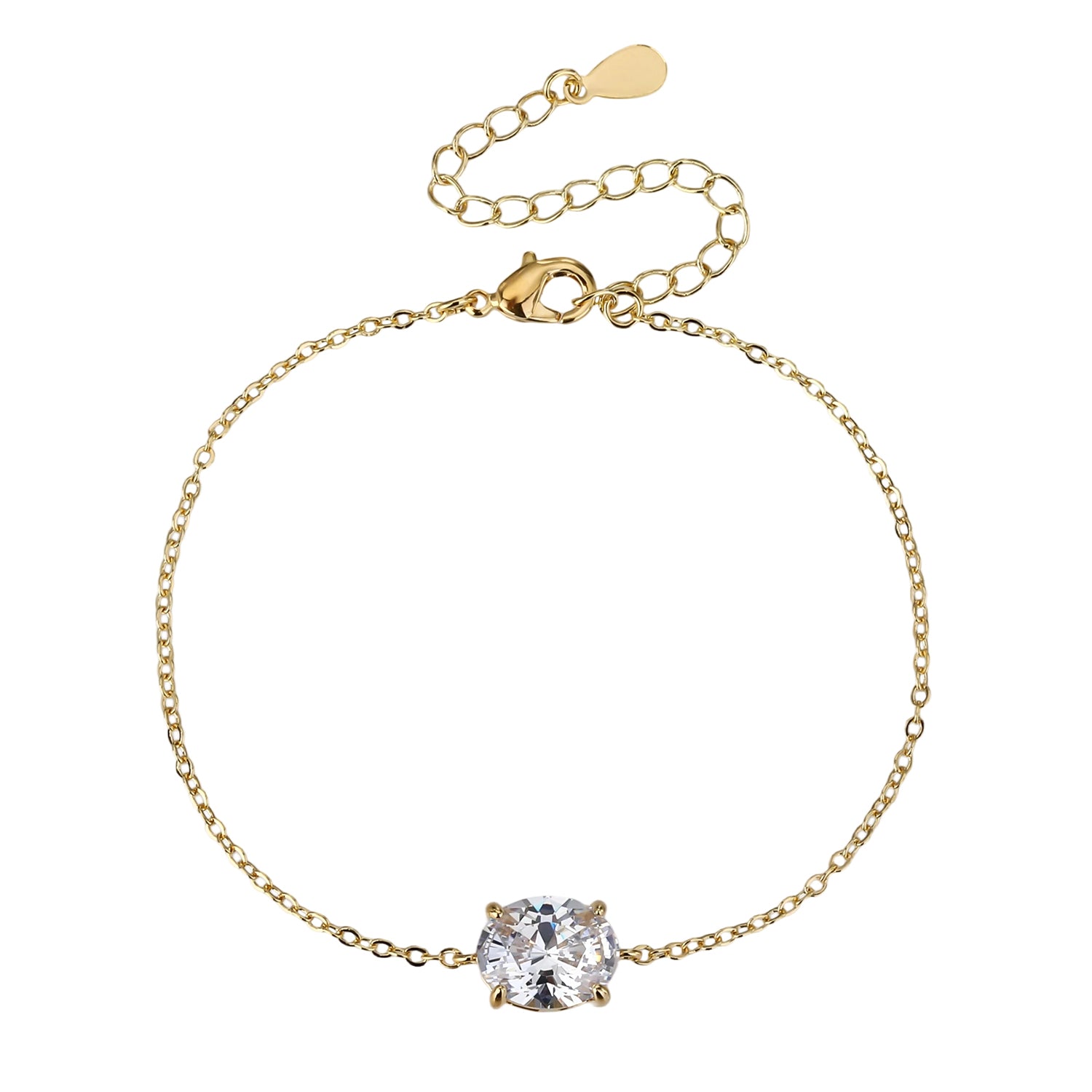 צמיד זהב עם אבן מרובעת