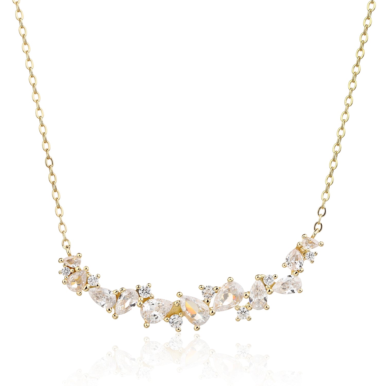 שרשרת זהב פס אסימטרי משובץ