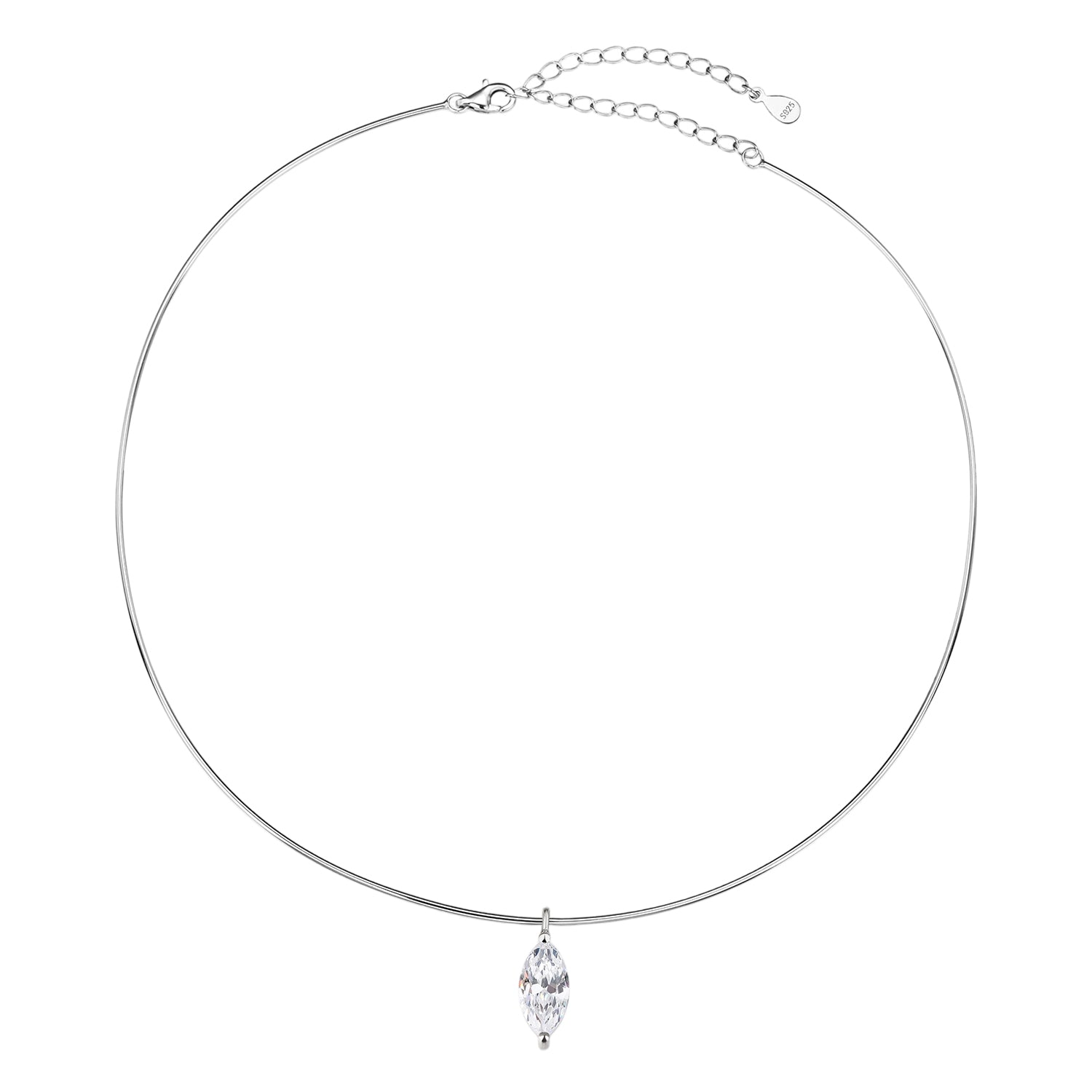 שרשרת כסף קשיחה אבן מרקיז