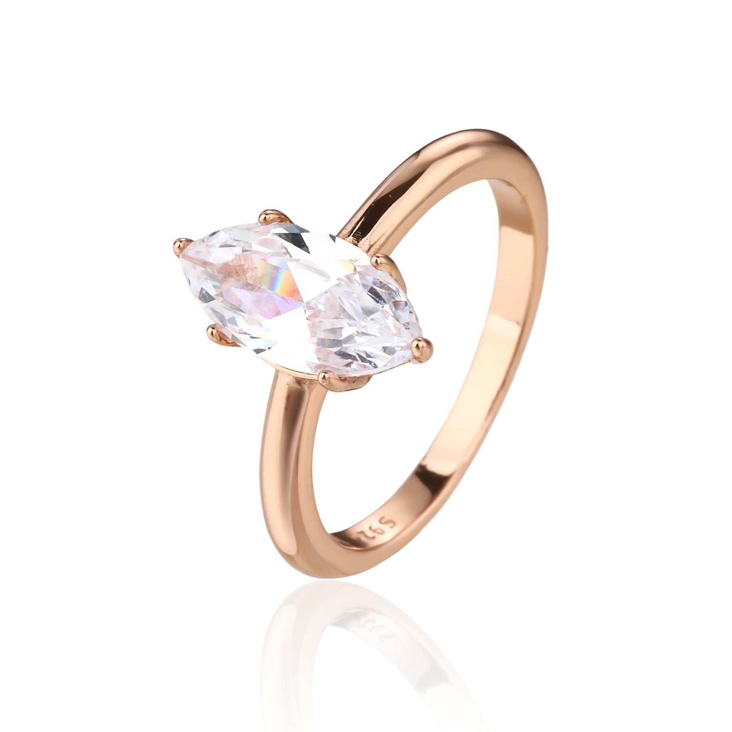 טבעת רוזגולד אליפסה שפיצית