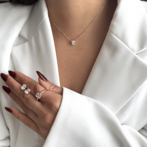 עגיל רוזגולד אליפסה גדולה