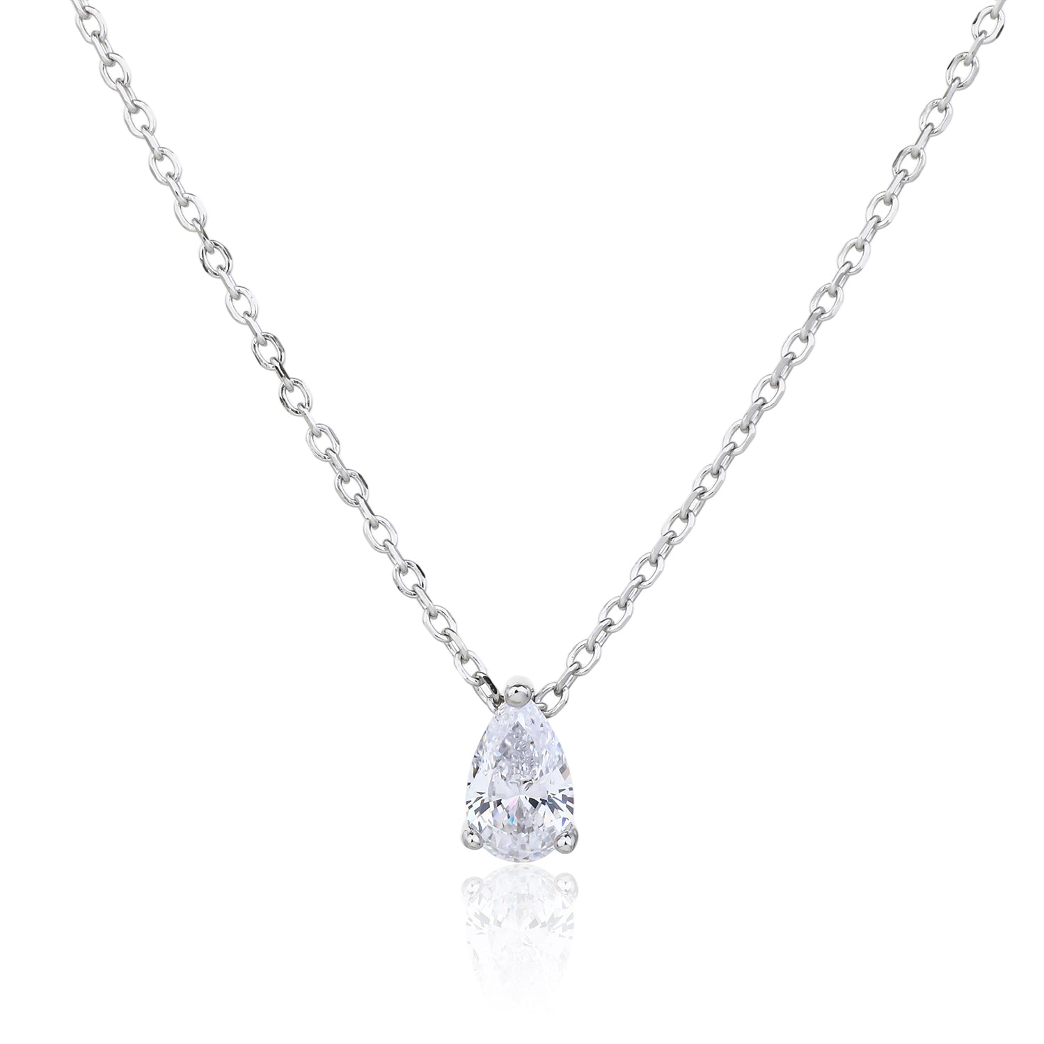 שרשרת כסף טיפה מחוברת לשרשרת