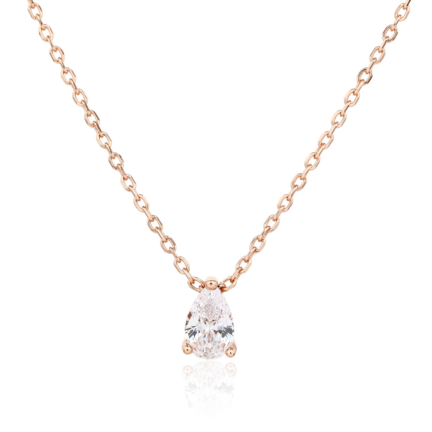 שרשרת רוזגולד טיפה מחוברת בשרשרת