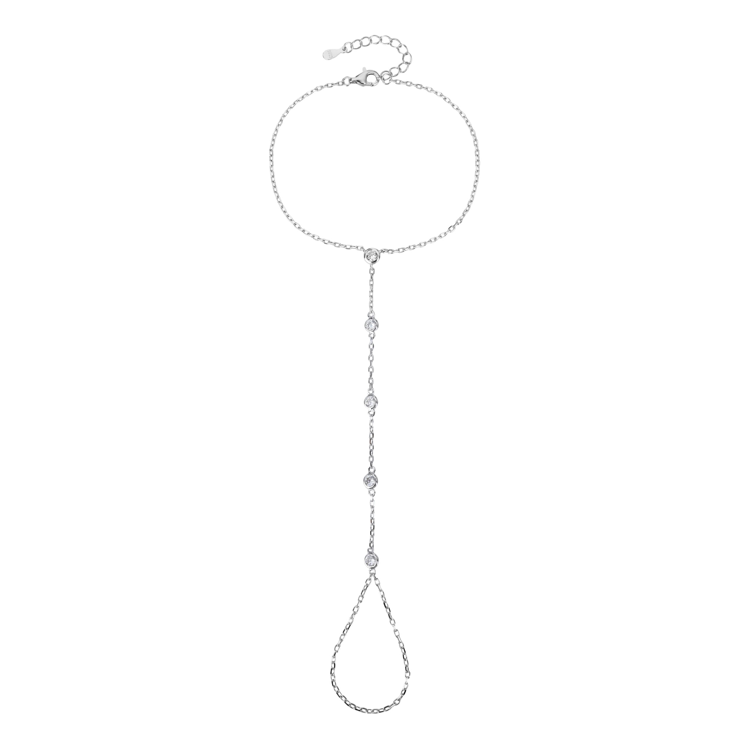 צמיד עם טבעת כסף חמש אבנים