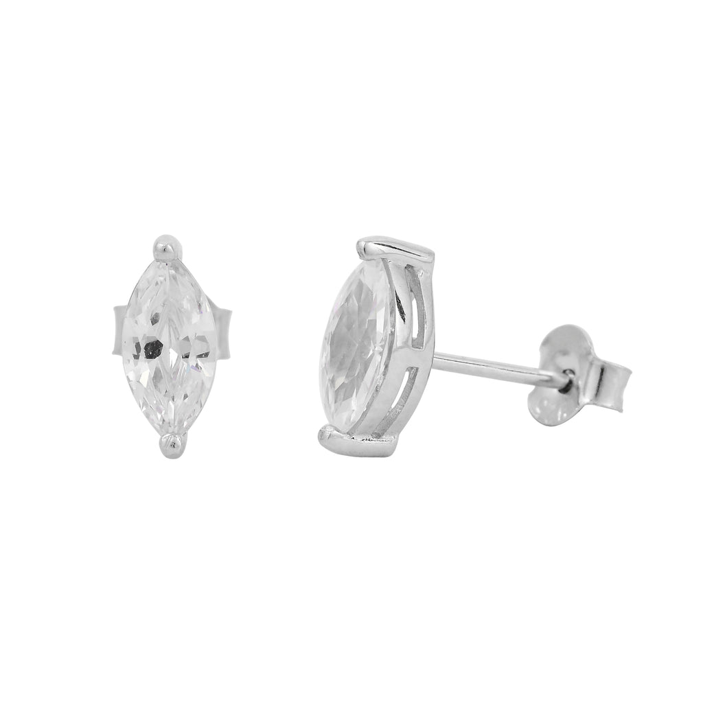 עגיל כסף צמוד מרקיז