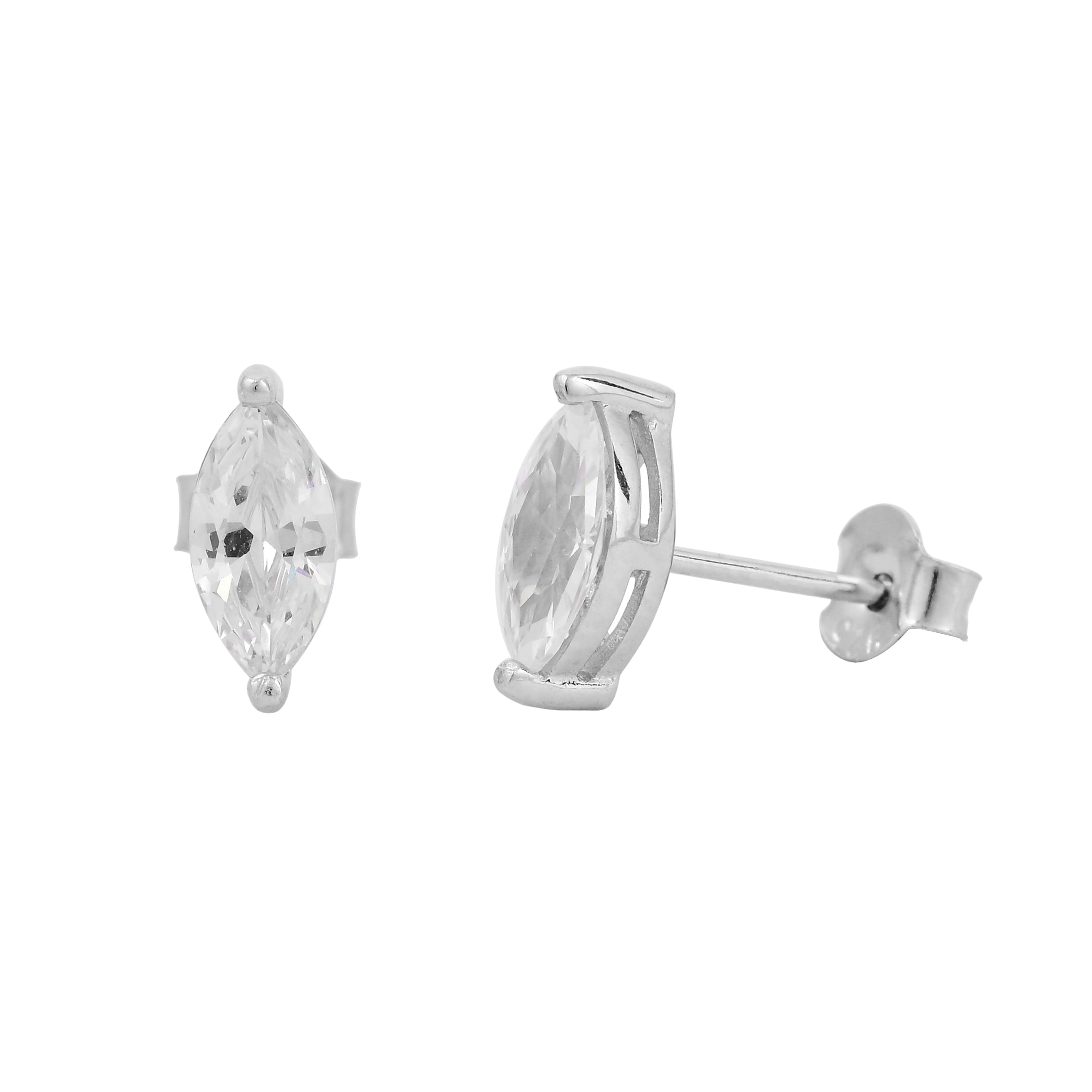 עגיל כסף צמוד מרקיז