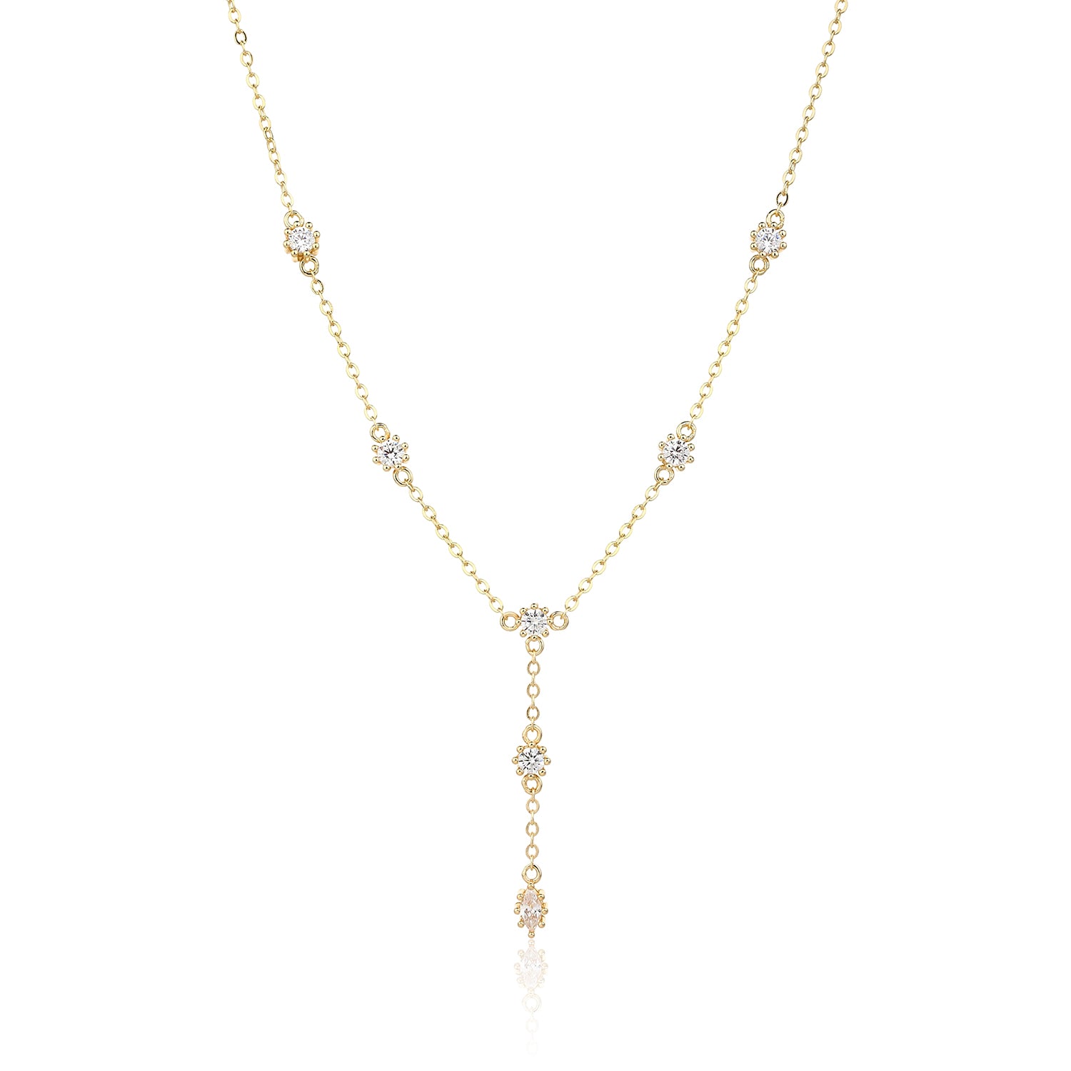 שרשרת זהב נופלת עם אבנים