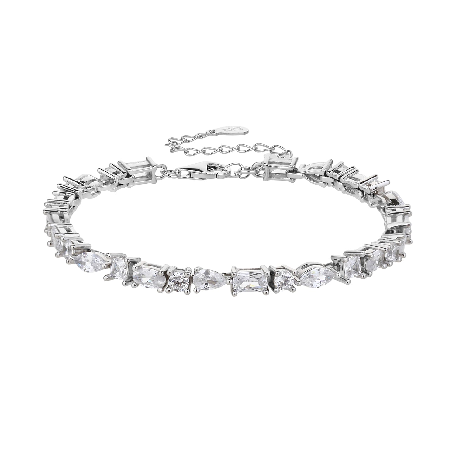 צמיד כסף טניס אבנים שונות