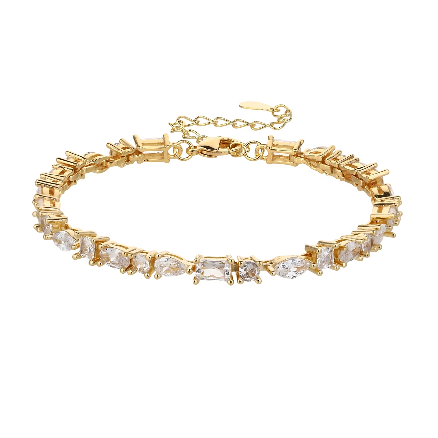 צמיד זהב טניס אבנים שונות