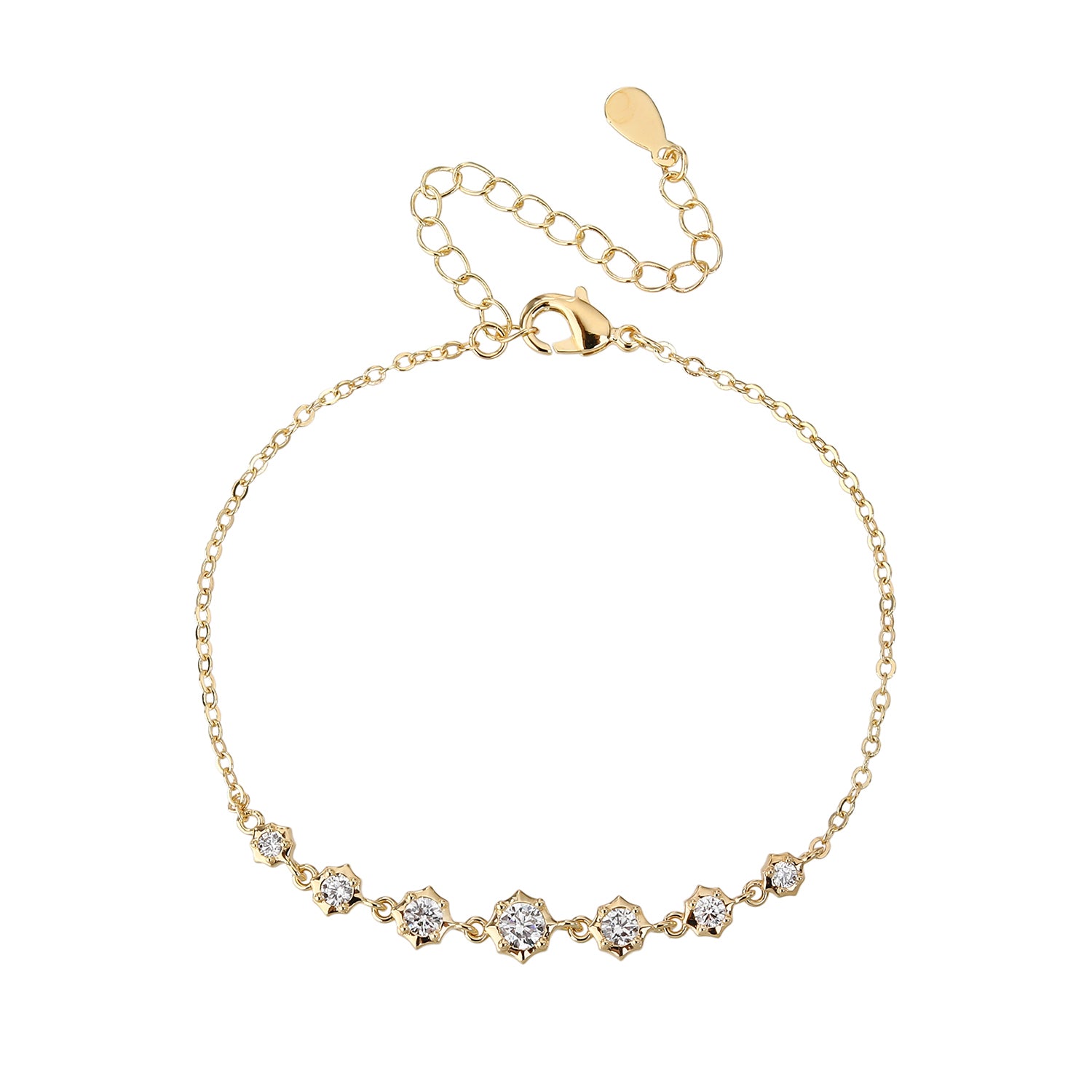 צמיד זהב משובץ אבנים קטנות