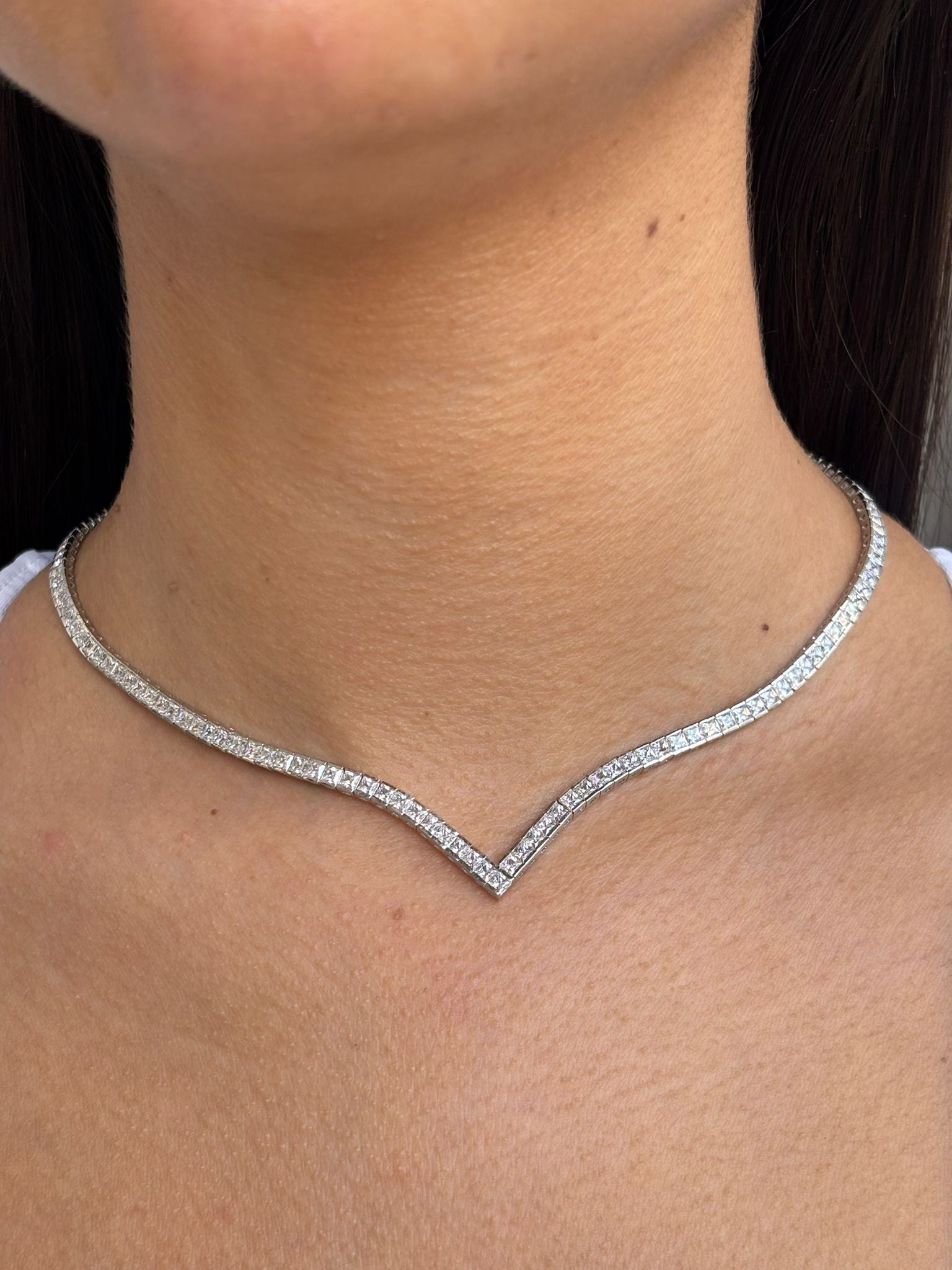 שרשרת כסף טניס שפיץ