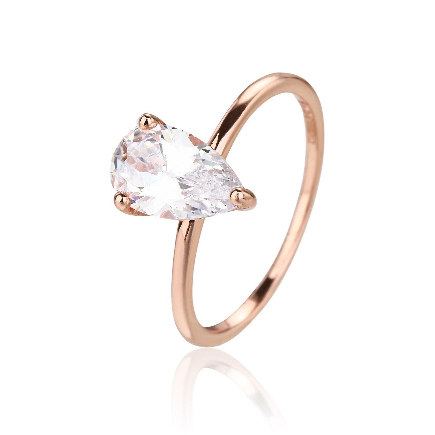 טבעת רוזגולד טיפה