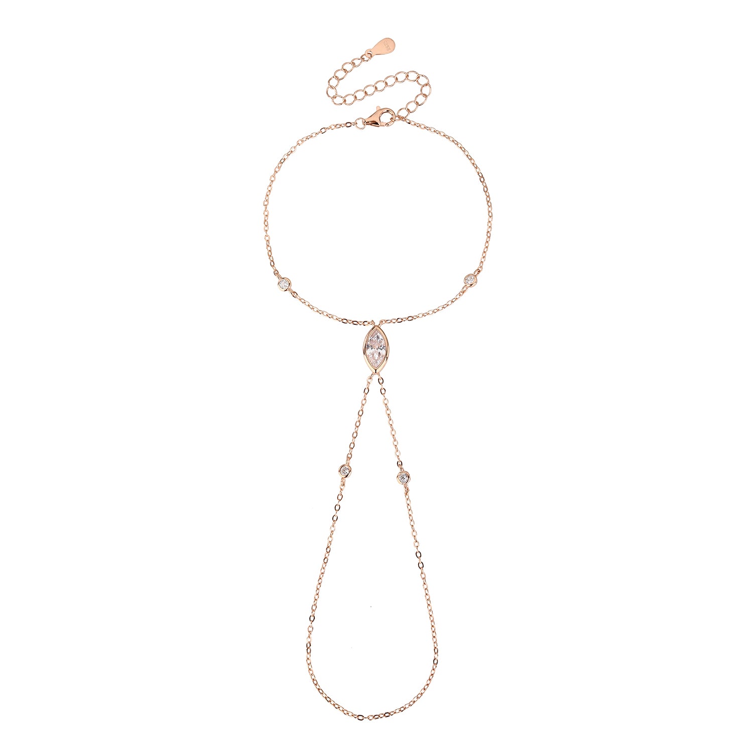 צמיד עם טבעת רוזגולד אבן אליפסה