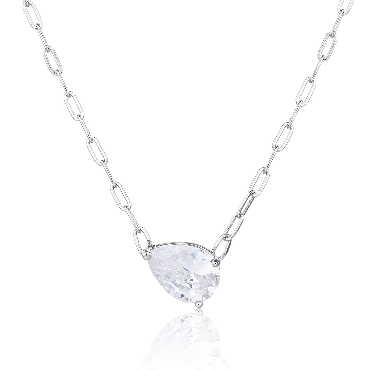 שרשרת כסף טיפה גדולה