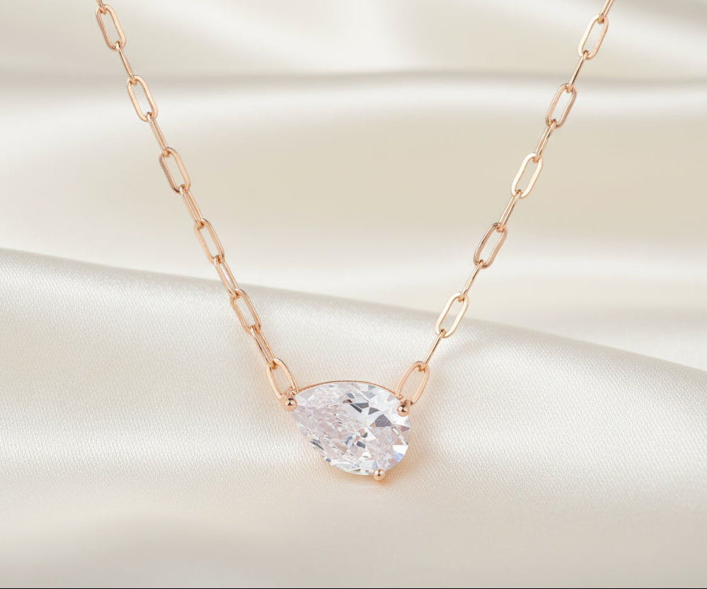 שרשרת רוזגולד טיפה גדולה