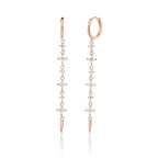 עגיל רוזגולד נופל אבנים קטנות