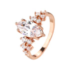 טבעת רוזגולד אבן אליפסה גדולה משובצת