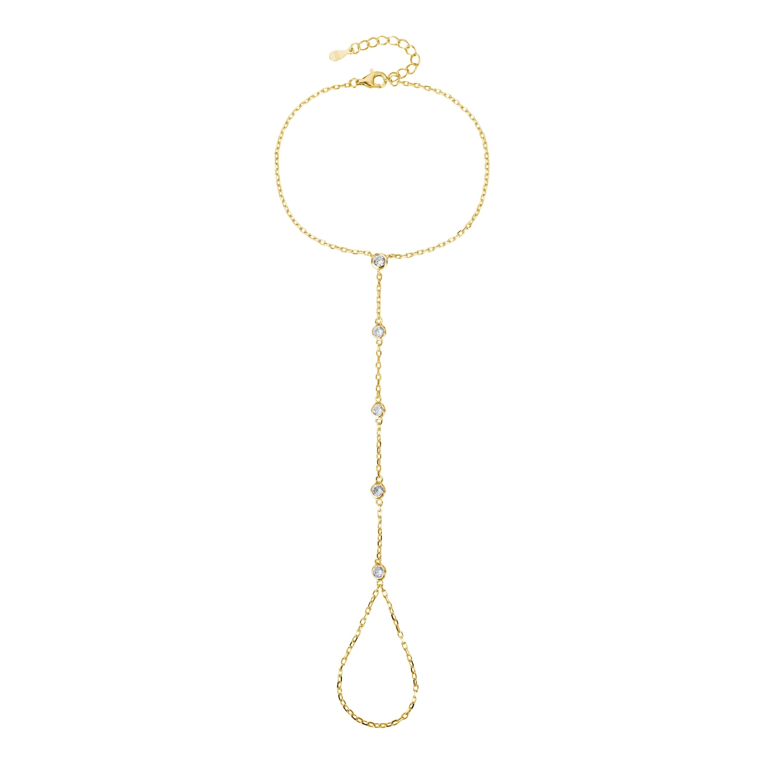 צמיד עם טבעת זהב חמש אבנים