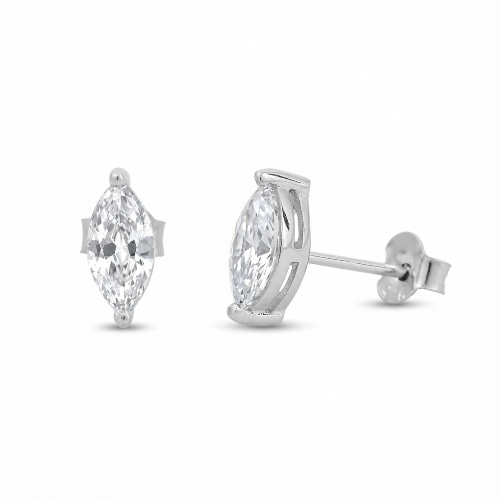 עגיל כסף צמוד מרקיז