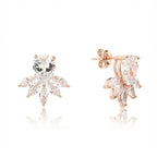 עגיל רוזגולד צמוד עם אבנים משובצות