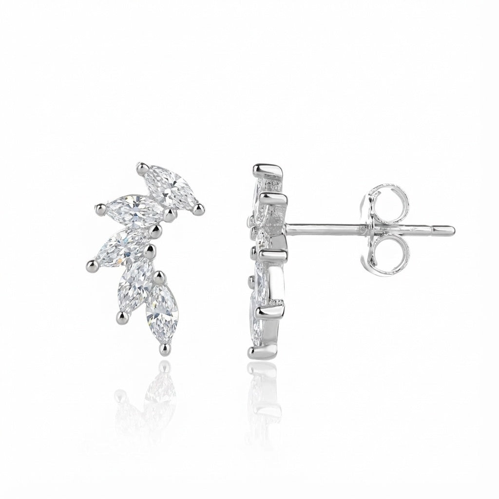 עגיל כסף צמוד אבנים קטנות