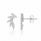 עגיל כסף צמוד אבנים קטנות