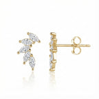 עגיל זהב צמוד אבנים קטנות