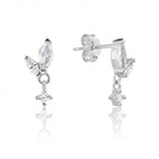 עגיל כסף צמוד עם אבנים קטנות