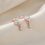 עגיל רוזגולד צמוד עם אבנים קטנות