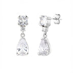 עגיל כסף טיפה עם אבן