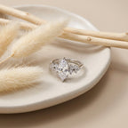 טבעת כסף אבן אליפסה גדולה משובצת