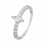 טבעת כסף אליפסה קטנה עם שיבוץ