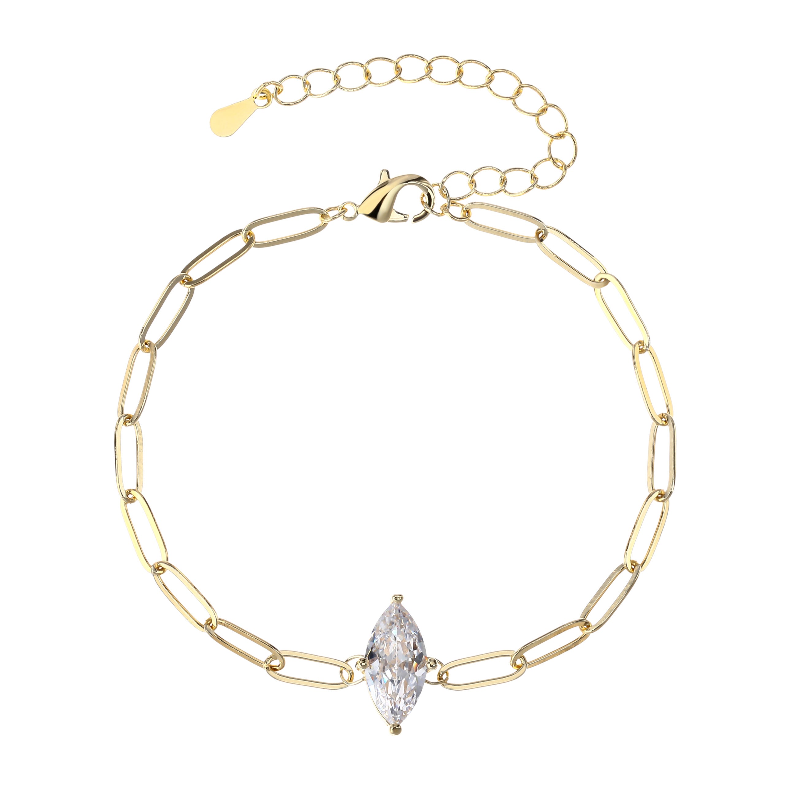 צמיד זהב חוליות עם מרקיז